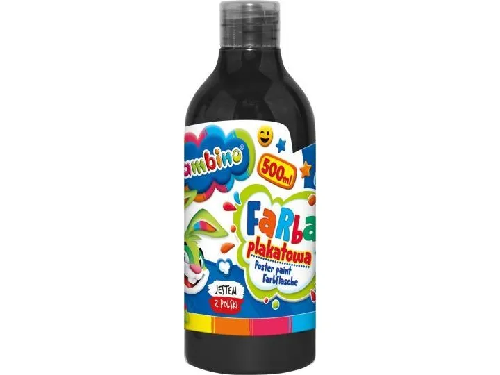 Plakatmaling i flaske 500 ml svart bambino