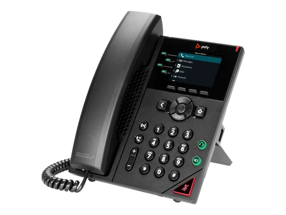HP Poly VVX 250 - VoIP-telefon - treveis anropskapasitet - SIP, RTP, SRTP, SDP - 4 linjer - svart
