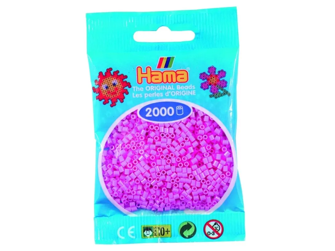 Hama Beads 501-48, Håndverkssett for barn, 10 år, PVC, lyserød, 2000 stk