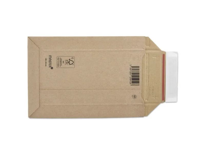 Bølgepap kuvert, Master'in Performance 250 x 353 mm, Kort side åben, A4/L med selvklæbende flap med - (100 stk.)