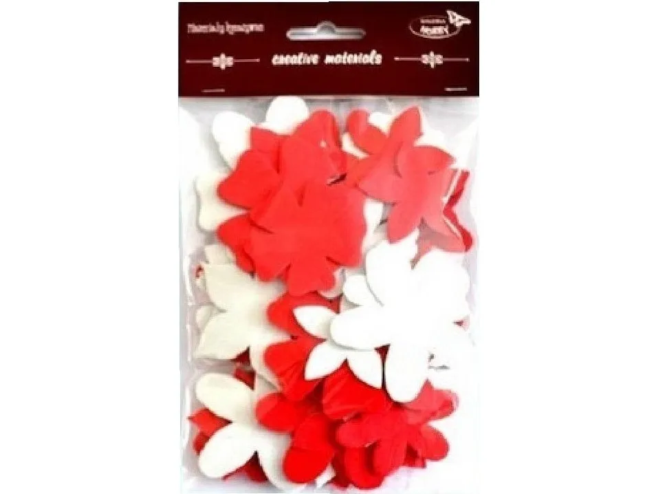 Røde og hvite blomster 60 stk