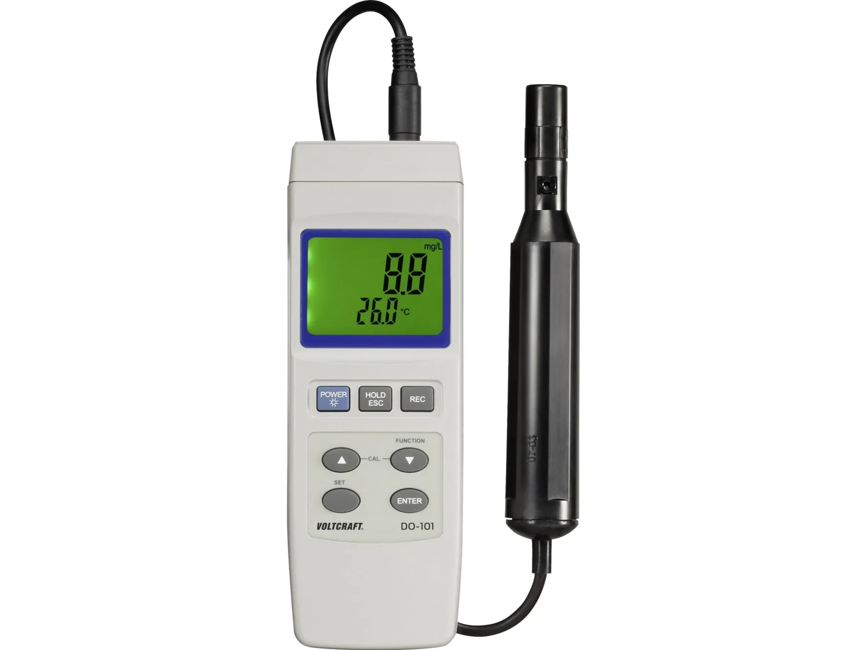 VOLTCRAFT DO-101 Oksygenmåler 0 - 20 mg/l Utskiftbar elektrode, med temperaturmålefunksjon (VC-8341620)