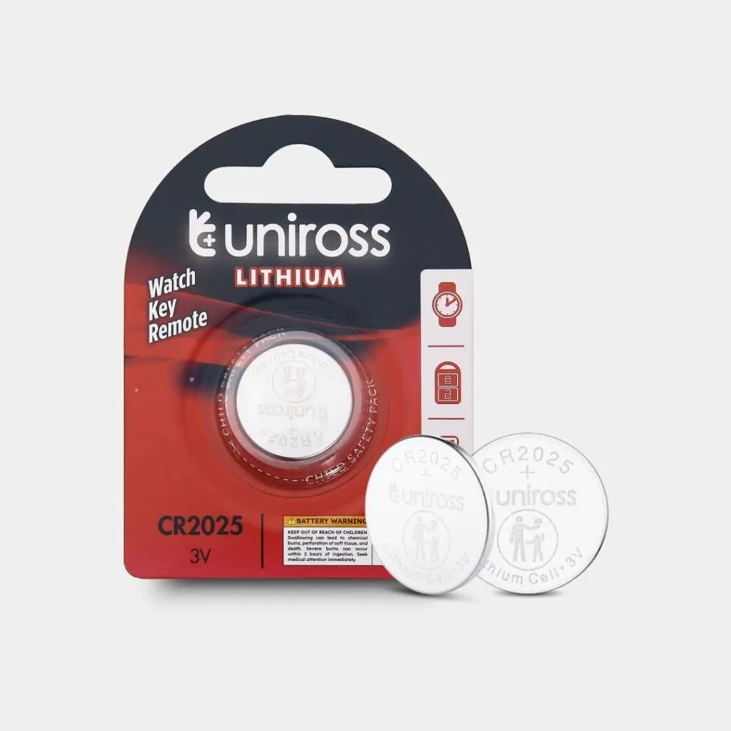 Uniross U1CR2025, Engangsbatteri, CR2025, Lithium, 3 V, 1 stykker, Sølv