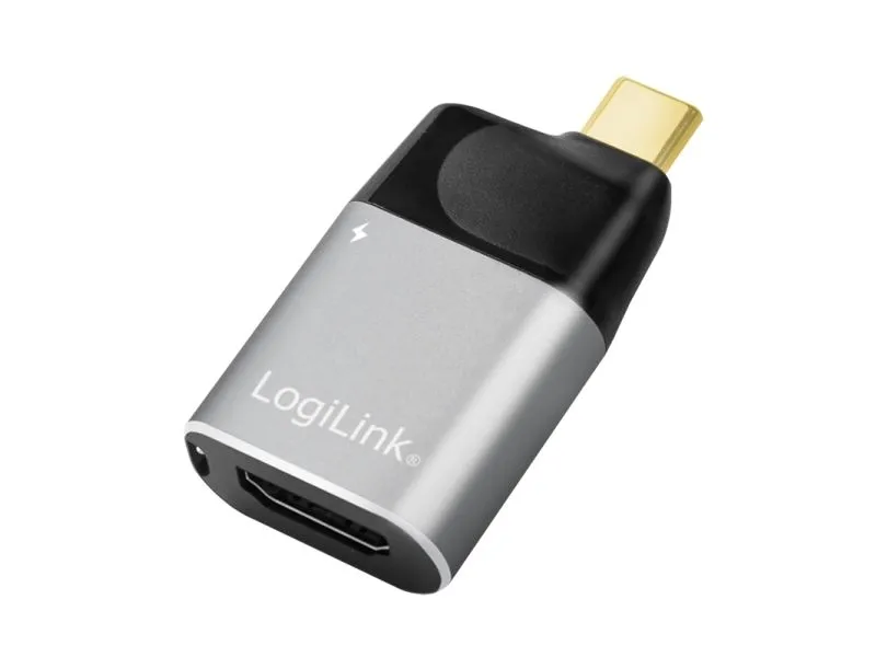 LogiLink CUA0203, USB Type-C, HDMI Type A (Standard), Sort, Grå