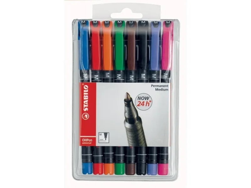 STABILO OHPen Universal, Flerfarget, Tyskland, 8 stykker, 102 mm, 16 mm, 153 mm