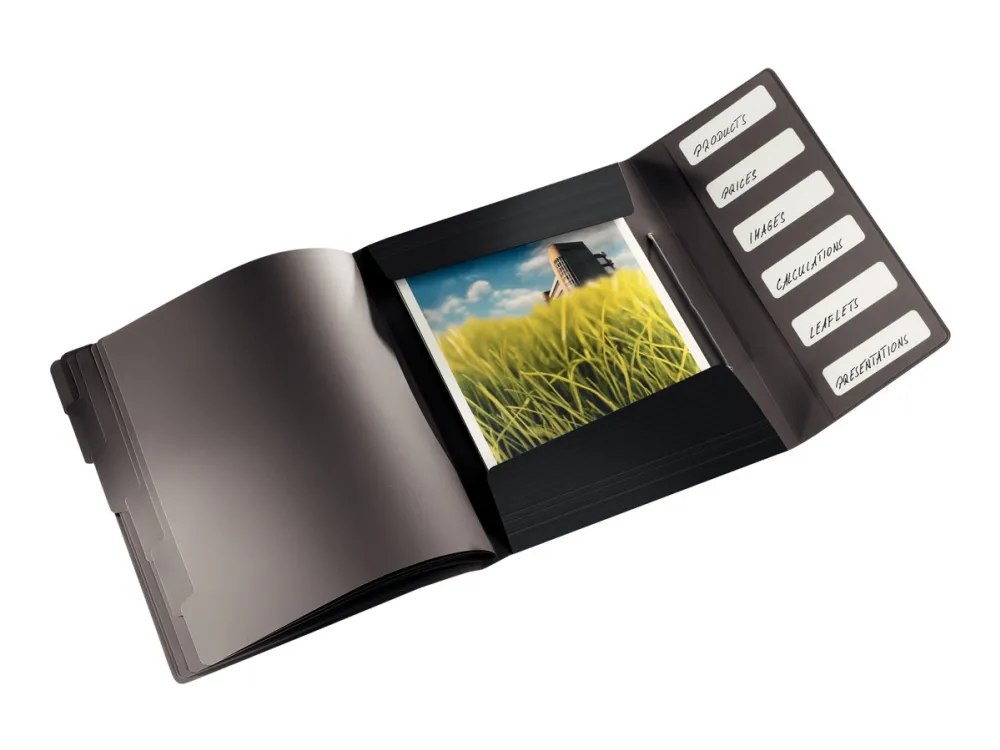 Leitz Solid - Klassifikasjonsmappe - 6 deler - for A4 (210 x 297 mm) - kapasitet: 200 ark - med fliker - svart