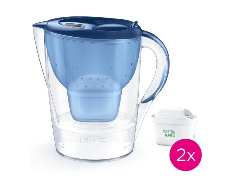 Brita filterkanne Marella XL 3,5 l + 2 MAXTRA PRO Pure Performance filterkassetter, blå
