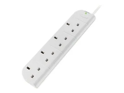 Belkin SurgeStrip E-Series - Overspenningsavleder - AC 250 V - utgangskontakter: 4 - Storbritannia - hvit