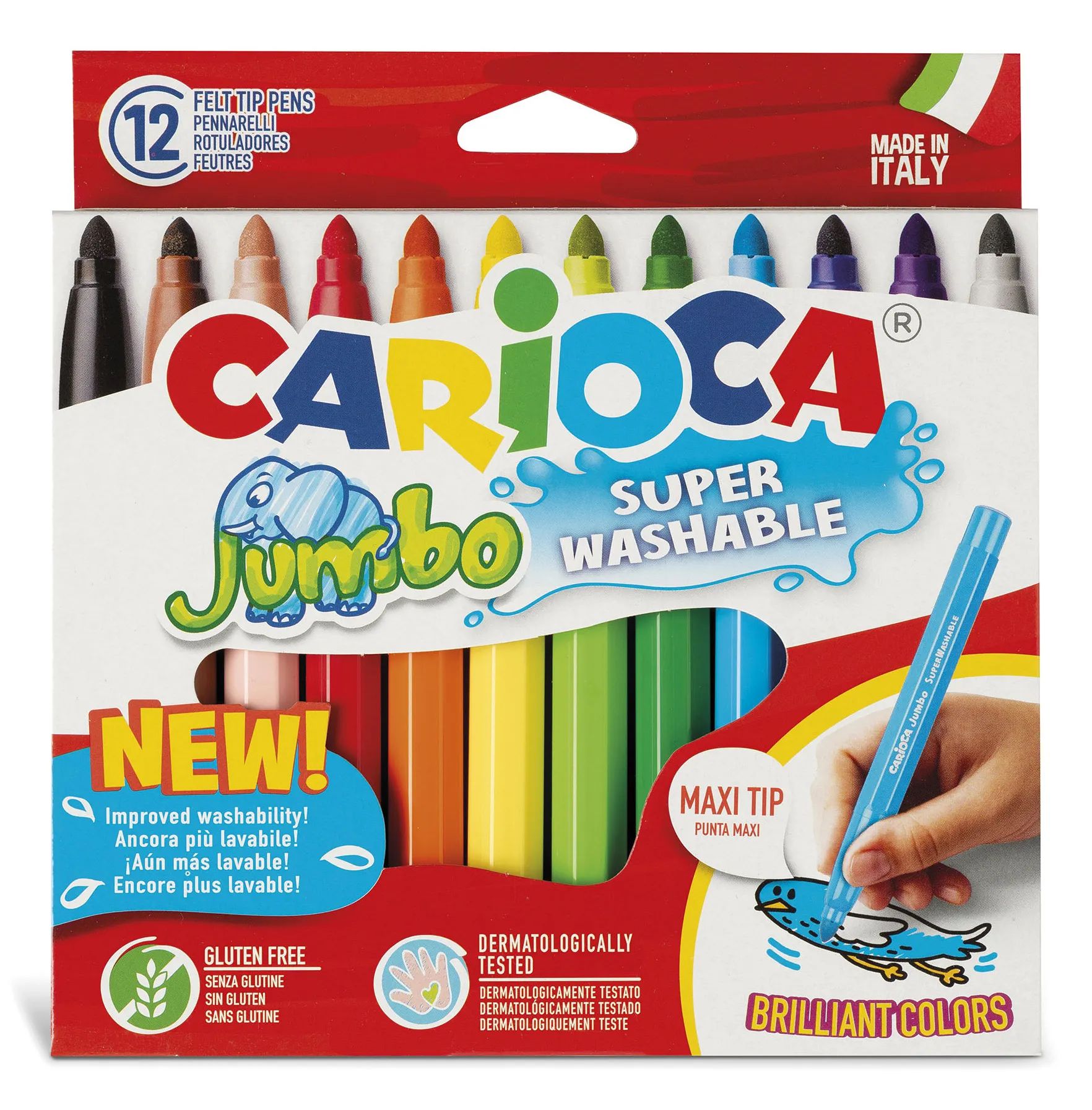 Carioca Jumbo, Ekstra fet, Flerfarget, Projektil spiss, 6 mm, Oktagonal, Italia