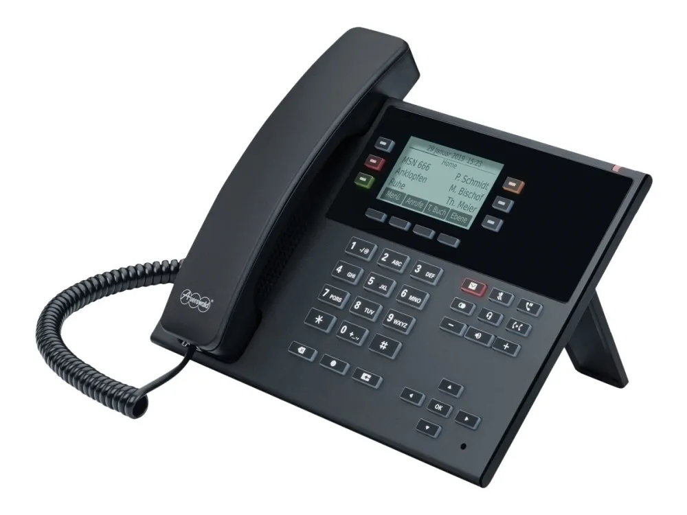 Auerswald COMfortel D-210 - VoIP-telefon med opkalds-ID - 3-veis opkaldskapasitet - SIP, RTCP, RTP, SRTP, SIPS - sorter