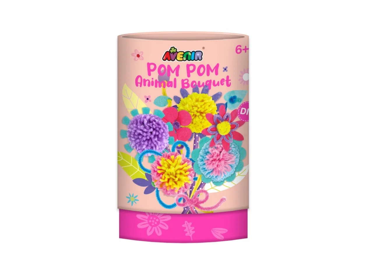Pom Pom-bukett med pom poms blomster