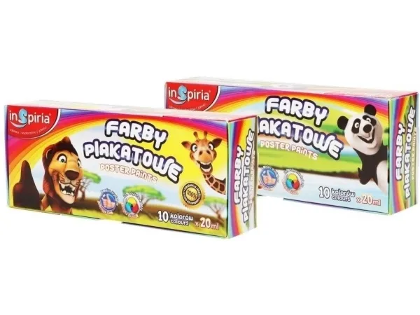 Plakatfarger 10 farger 20 ml