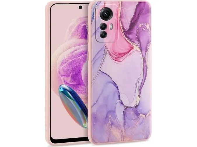 Mobilt bakdeksel Tech-Protect Redmi Note 12s Marmor, rosa