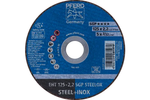 PFERD EHT 125-2,2 SGP STEELOX, Stål, Rustfritt stål, PFERD, 2,22 cm, 12,5 cm, 12200 rpm, 25 stk