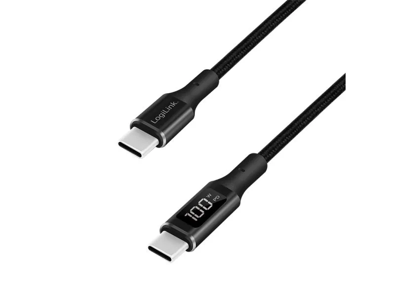 LogiLink CU0181, 1 m, USB C, USB C, USB 2.0, 0,48 Gbit/s, Sort