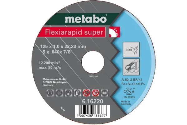 Metabo 616209000, Kutteskive, Flatt senter, Rustfritt stål, Metabo, 2,22 cm, 12,5 cm