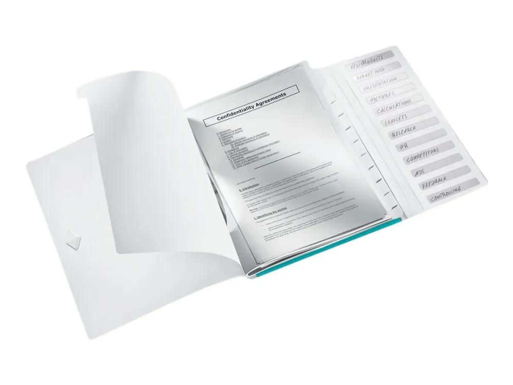 LEITZ arkivmappe WOW, DIN A4, PP, 12 rom, isblå laminert overflate, overflatestruktur med 3D-preging, - 1 stk (4634-00-51)