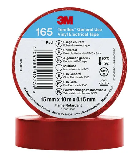 3M 7100184730, 1 stykker, Rød, PVC, 600 V, Blister, 10 m