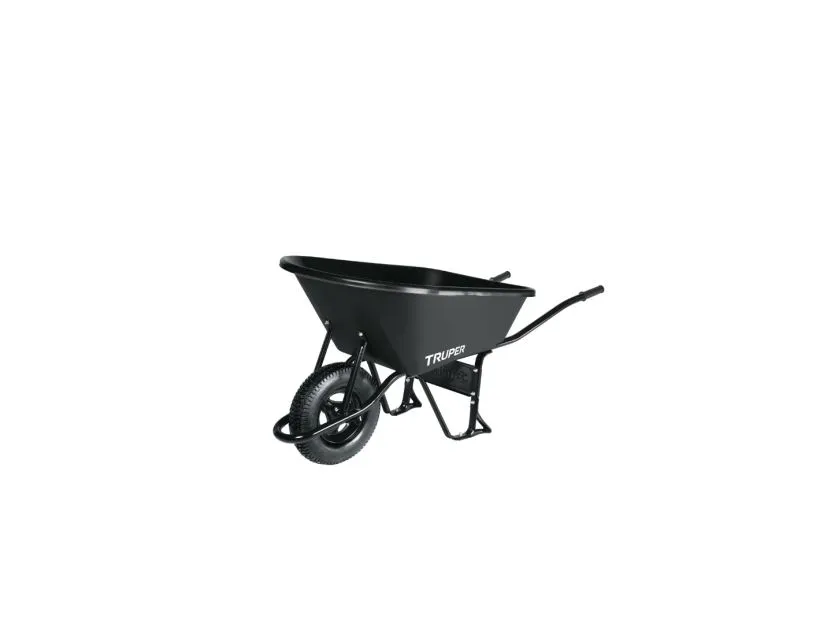 Truper 11777, Manual wheelbarrow, 1 hjul, Oppblåsbare hjul, Metall, Plast, Sort, 170 l