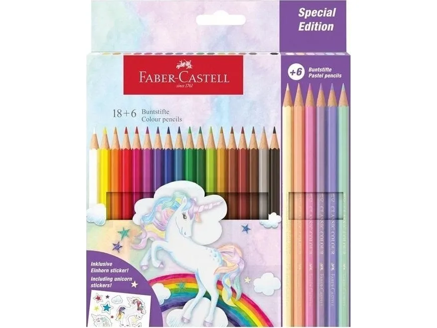 Unicorn sekskantede kritt 18+6 farger
