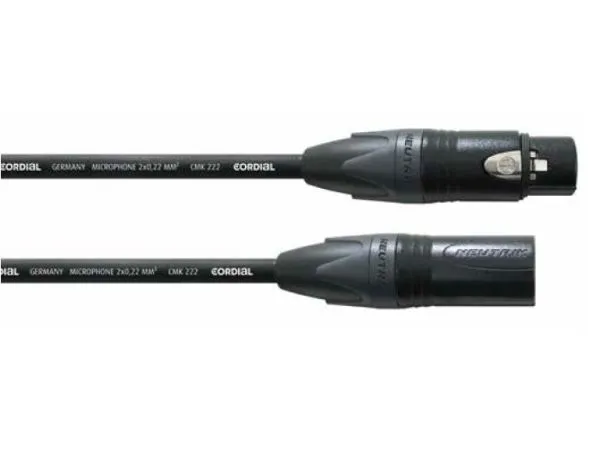 Cordial CPM 1.5 FM, XLR (3-pin), Hunkjønn, XLR (3-pin), Hankjønn, 1,5 m, Svart