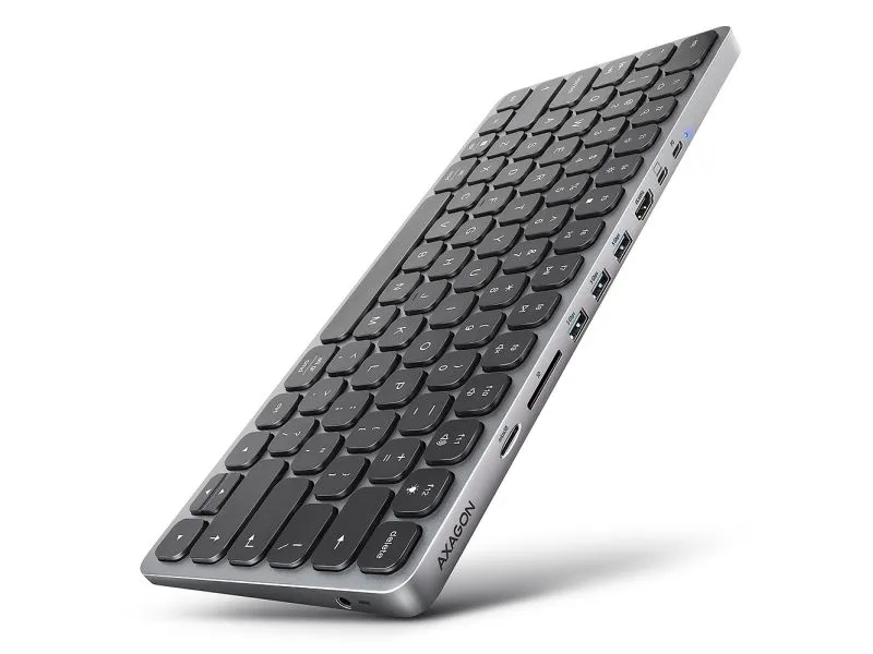 Axagon HMC-KB-US, Koblet med ledninger (ikke trådløs), USB 3.2 Gen 1 (3.1 Gen 1) Type-C, 100 W, 3,5 mm, Grå, MMC, MMC Mobile, MicroSD (TransFlash), MicroSDHC, MicroSDXC, MiniSD, MiniSDHC, RS-MMC, SD, SDHC,...