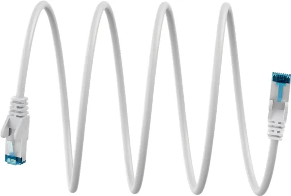 CAT 6A patchkabel S/FTP (PiMF), hvit, 20 m