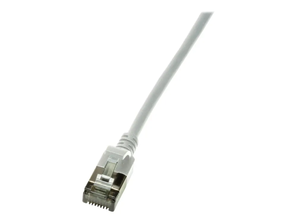 LogiLink SlimLine - Koblingskabel - RJ-45 (hann) til RJ-45 (hann) - 2 m - SSTP, PiMF - CAT 6a - med støvel, halogenfri, formstøpt, uten hindringer - grå, RAL 7035