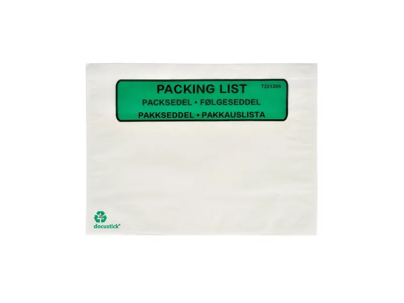 Følgeseddellommer Docustick Green C5 med tryk - (1000 stk.)