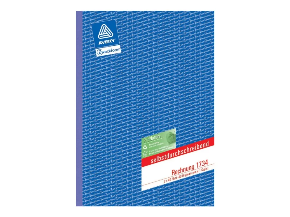 Avery Zweckform - Fakturaskjema - 40 ark - A4 (210 x 297 mm) - dublett - karbonfri