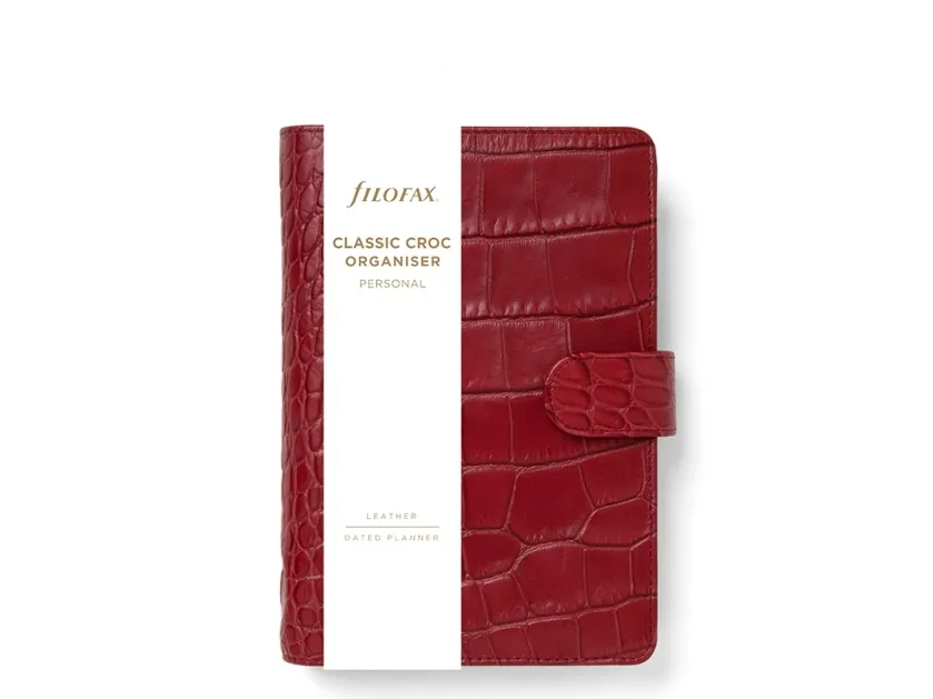 Filofax Systemkalender Classic Croc Personal Cherry