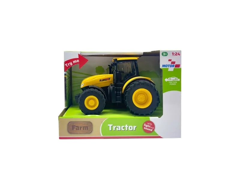 Traktor med lys og lyd (friksjon) 1:20