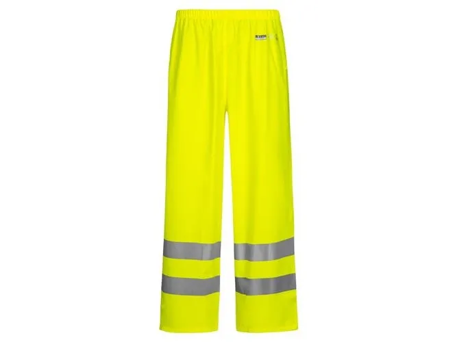Lyngsøe regnbukser L - Hi-vis gul, vind & vandtæt, elastik i taljen, LR52