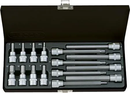Hextopsæt Tecos 3/8 korte/lange T-6616M 16 dele