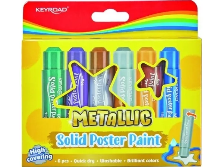 PBS Connect KEYROAD plakatmaling i pinner, metallic, 6 farger x 10g