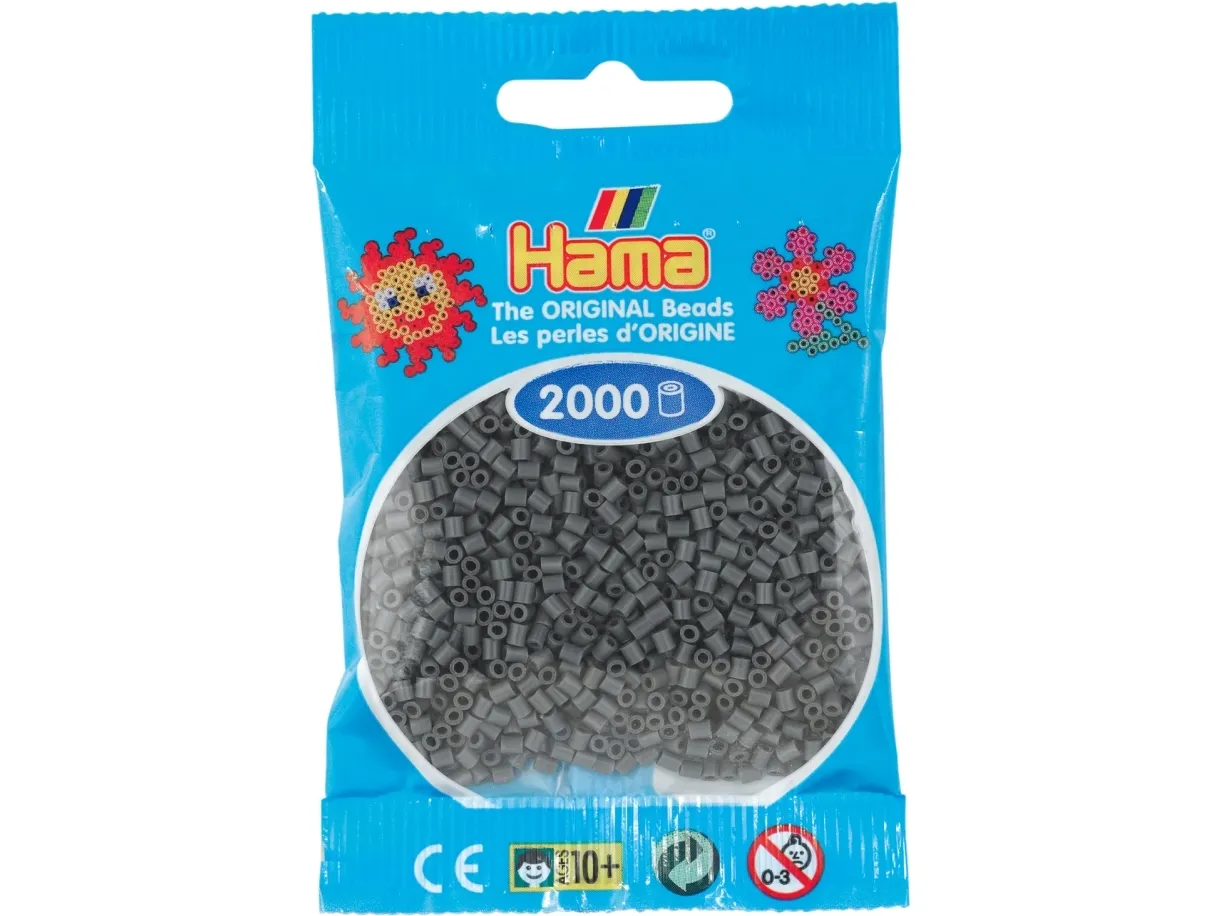 Hama Beads 501-71, Håndverkssett for barn, 10 år, PVC, grå, 2000 stk