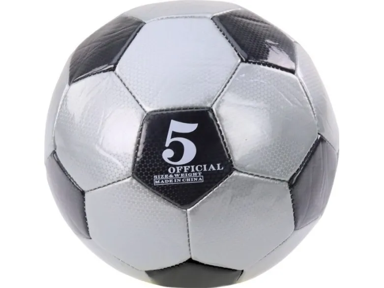 LeanToys klassisk ball 24 cm til fotball str. 5 grå