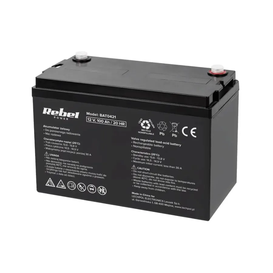 VIPOW gelbatteri 12 V 100 Ah
