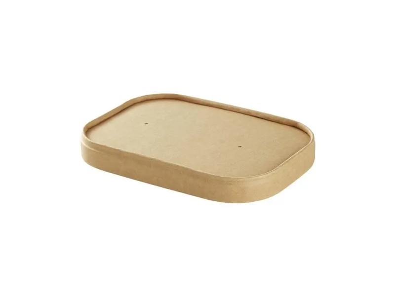 Låg t/salatbowl, 500 - 1000 ml Firkantet,120x172x10mm Kraft, brun, For microwave pakke a 50 stk Føde