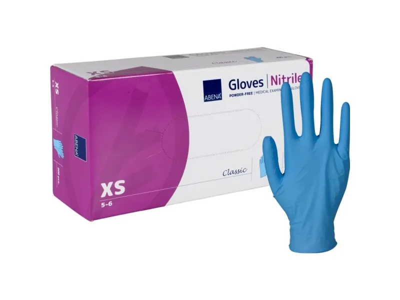 Undersøkelseshanske, ABENA Classic, XS, blå, nitril, pudderfri - (200 stk.)
