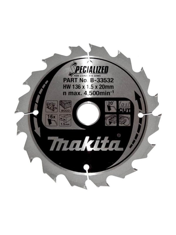 Makita t.c.t circular sav blade 136x20x1.5mm 16t