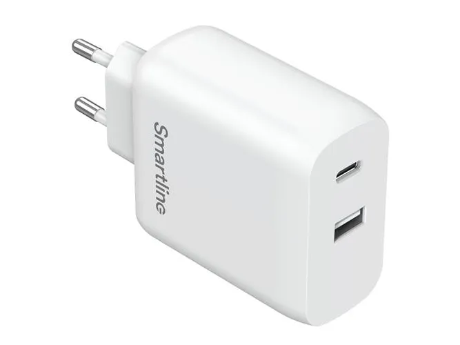 Vegglaader USB-C/USB-A PD 65W/QC 12W hvit