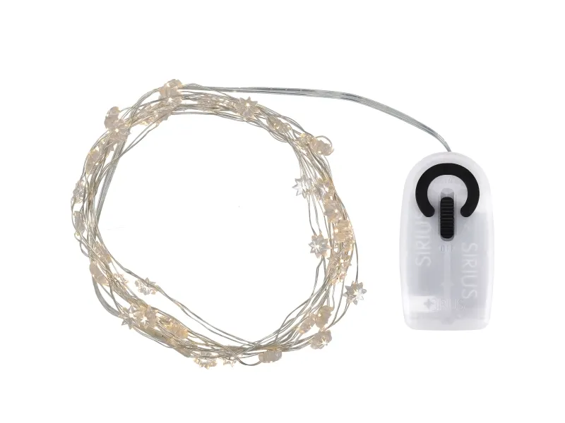 Sirius silke lyslenke mini blomster - 40 LED - klar/sølv