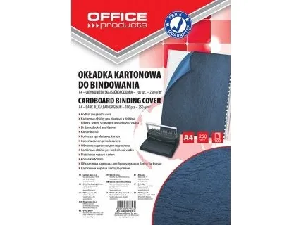 Office Products innbindingsomslag, papp A4 250GSM skinnlignende mørkeblå 100 stk (20232525-11)