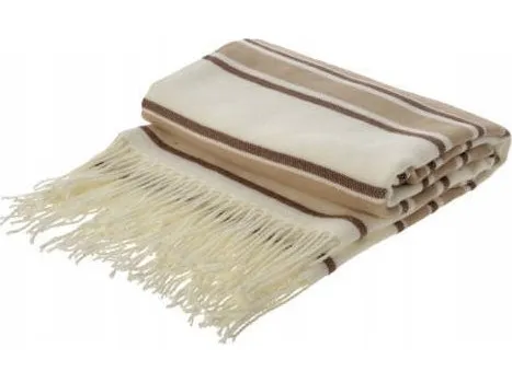 Home Styling Collection pledd med frynser og striper i akryl 130 x 160 cm