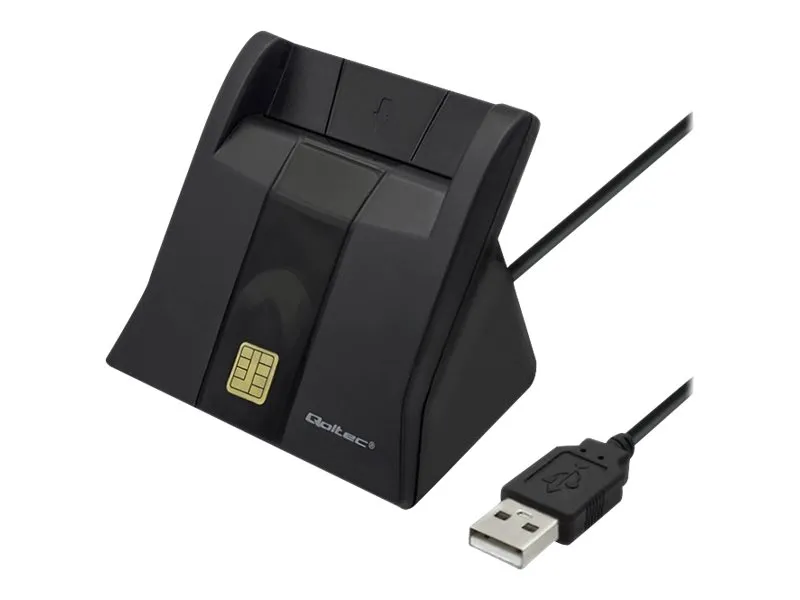 Qoltec 50643 - SMART-kortleser - USB 2.0 - svart
