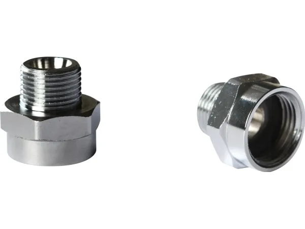 Csslr Plus overgang 1/2-3/8 muffe/nippel forkromet
