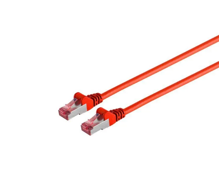 Netværkskabel patchkabel, cat 6A, S/FTP, PIMF, halogenfri, GHMT-CERTIFIED, rød, 0,25m - Patchkabel