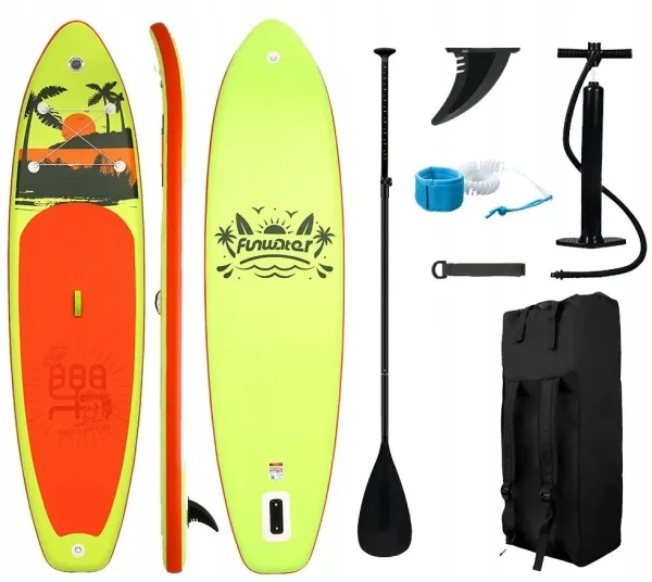 7in1 Yellow KUBISPORT SUP Paddleboard-sett 335x84x15 cm