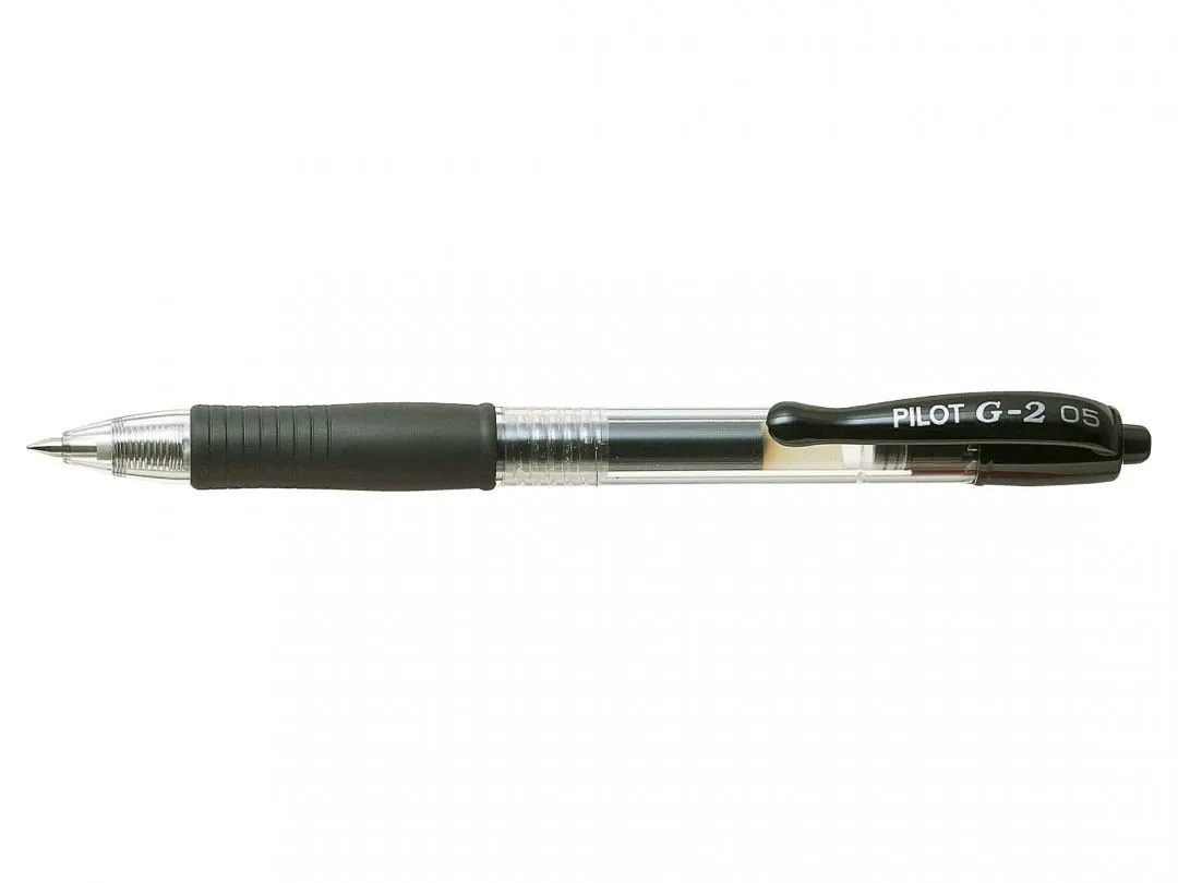 Pilot G-2 - Rulleballpenn - svart - gelblekk - 0.5 mm - ekstra fin - retraktil